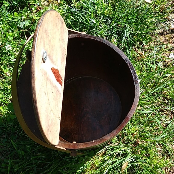 Vintage C.L.Lane Company Wood Barrel Sewing Bucket - Picture 2 of 3